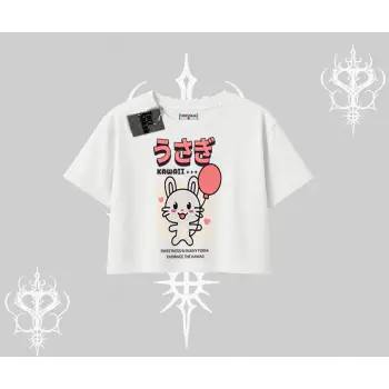 Oversize Crop Tshirt Usagi Kawaii Cute Heart Energy