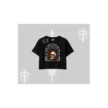 Oversize Crop Tshirt Your Love Is Killing Me Dead Romance