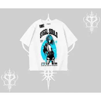 Oversize Tshirt Anime Cyberpunk Kız Baskılı