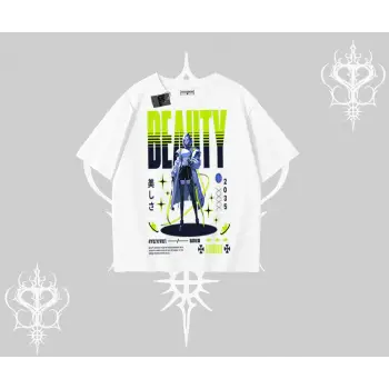 Oversize Tshirt Anime Unity Neon Detaylı Grafik Baskılı