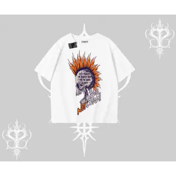 Oversize Tshirt Burning Skull Rebel Street Anthem