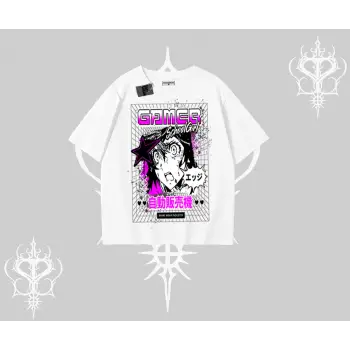 Oversize Tshirt Games Schoolgirl Anime Baskılı