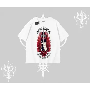 Oversize Tshirt Hard Rock Winged Guitar Rebellion