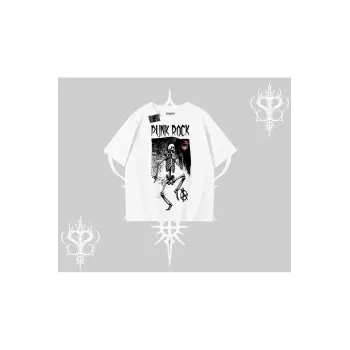 Oversize Tshirt Punk Rock Chaos Skeleton Riot