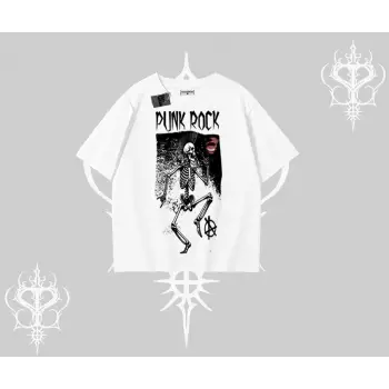 Oversize Tshirt Punk Rock Chaos Skeleton Riot
