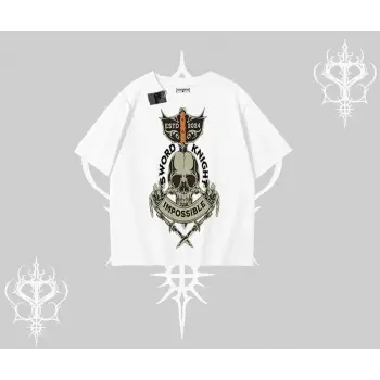 Oversize Tshirt Sword Knight Skull Impossible Street Creed