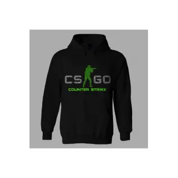 Oversize Unisex Cs Go Counter Strike Siyah Sweatshirt