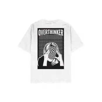 Overthinker Beyaz Oversize Unisex T-shirt