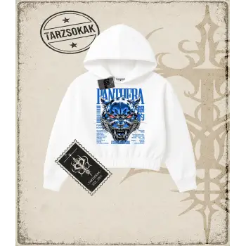 PANTHERA   Kadın Crop Kapşonlu Sweatshirt