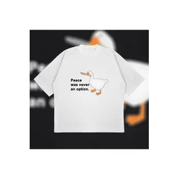 Peace Was Never An Option Boxy Fit Oversize Unisex Tshirt – Kalın Kumaşlı Baskılı