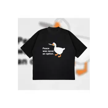Peace Was Never An Option Boxy Fit Oversize Unisex Tshirt – Kalın Kumaşlı Baskılı