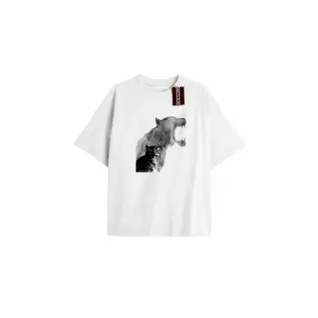 Penguen Baskılı Oversize Kalıp Unisex T-shirt