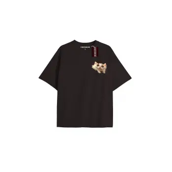 Penguen Baskılı Oversize Kalıp Unisex T-shirt