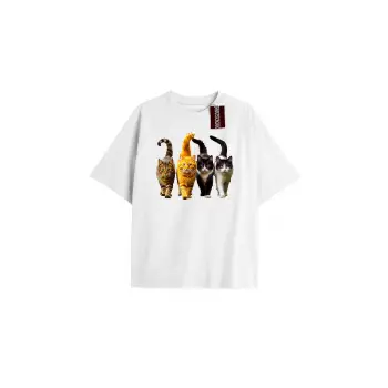 Penguen Baskılı Oversize Kalıp Unisex T-shirt