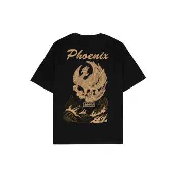 Phoenix Siyah Oversize Unisex T-shirt