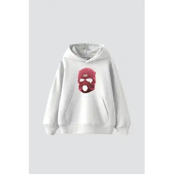 Pink Mask Baskılı Oversize Unisex Premium Beyaz