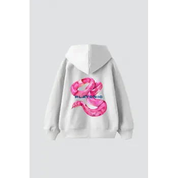 Platonic Baskılı Oversize Unisex Premium Beyaz