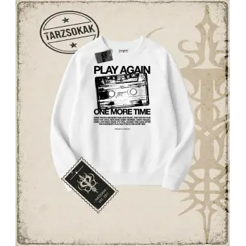PLAY AGAIN Oversize Unisex Bisiklet Yaka Sweatshirt