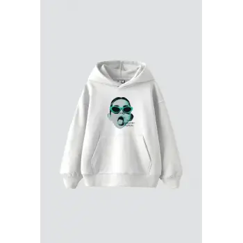 Pleasure Baskılı Oversize Unisex Beyaz