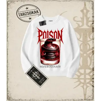 POISON Oversize Unisex Bisiklet Yaka Sweatshirt