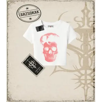 POMPADOUR SKULL Kadın Baby Tee