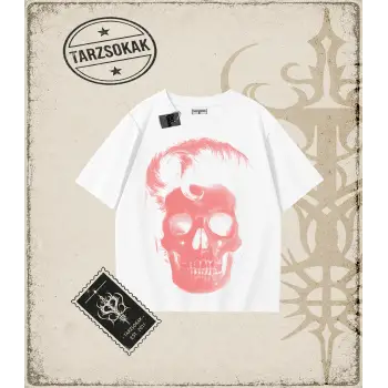 POMPADOUR SKULL Oversize Unisex Tişört