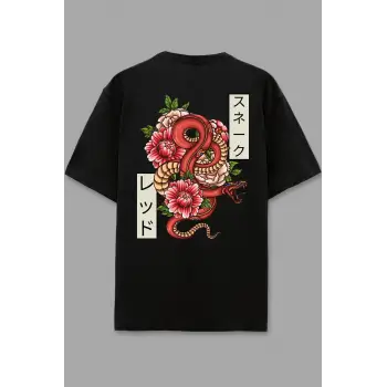 Posion Siyah Oversize Unisex T-shirt
