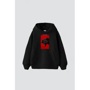 Power Of Darkness Baskılı Oversize Unisex Siyah