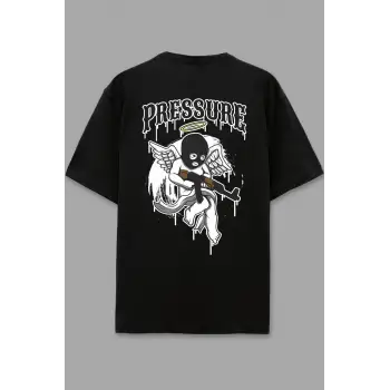 Pressure Siyah Oversize Unisex T-shirt
