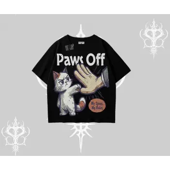ProCATstinator Kedi Baskılı Kayık Yaka Tshirt