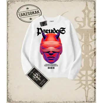 PSEUDOS Oversize Unisex Bisiklet Yaka Sweatshirt