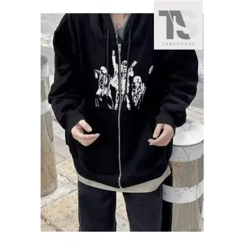 Punk Tasarım Sweatshirt Fermuarlı Hırka