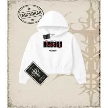 RAHMAH Kadın Crop Kapşonlu Sweatshirt