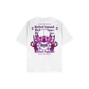 Rebel Squad Beyaz Oversize Unisex T-shirt