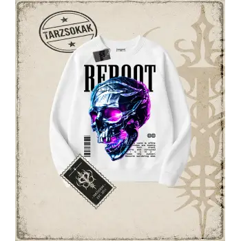 REBOOT Oversize Unisex Bisiklet Yaka Sweatshirt