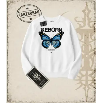 REBORN Oversize Unisex Bisiklet Yaka Sweatshirt
