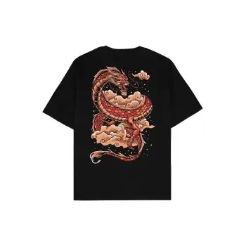 Red Dragon Siyah Oversize Unisex T-shirt