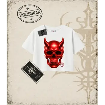 RED SKULL Kadın Crop Tişört