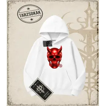 RED SKULL Oversize Unisex Kapşonlu Sweatshirt