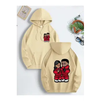 Renkli Kapşonlu Sweatshirt Çift Sevgili Kombinleri Couple Clothing