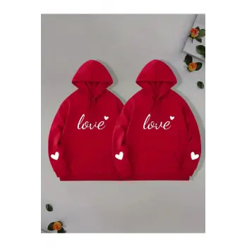 Renkli Kapşonlu Sweatshirt Çift Sevgili Kombinleri Couple Clothing