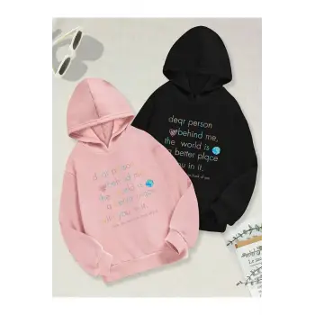 Renkli Kapşonlu Sweatshirt Çift Sevgili Kombinleri Couple Clothing