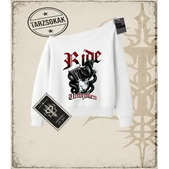 RIDE UNBROKEN Kadın Kayık Yaka Sweatshirt