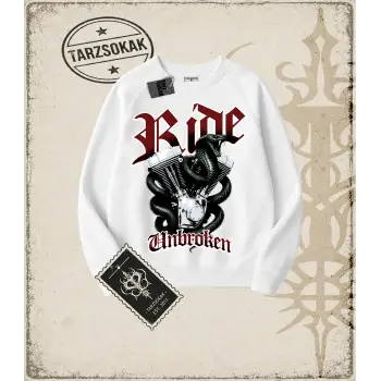 RIDE UNBROKEN Oversize Unisex Bisiklet Yaka Sweatshirt