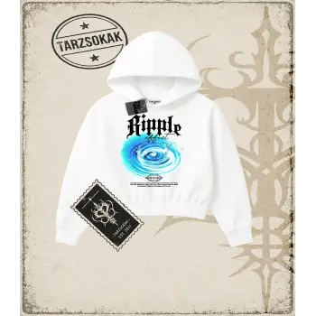 RIPPLE Kadın Crop Kapşonlu Sweatshirt