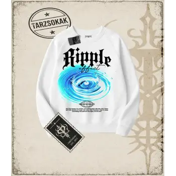 RIPPLE Oversize Unisex Bisiklet Yaka Sweatshirt