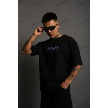 Ritual Baskılı Oversize Pamuk