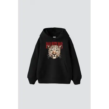 Roar Meets Baskılı Oversize Unisex Siyah