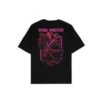 Robo Master Siyah Oversize Unisex T-shirt