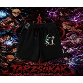 Rock Lee Naruto Anime Karakter Unisex Şort Beyaz